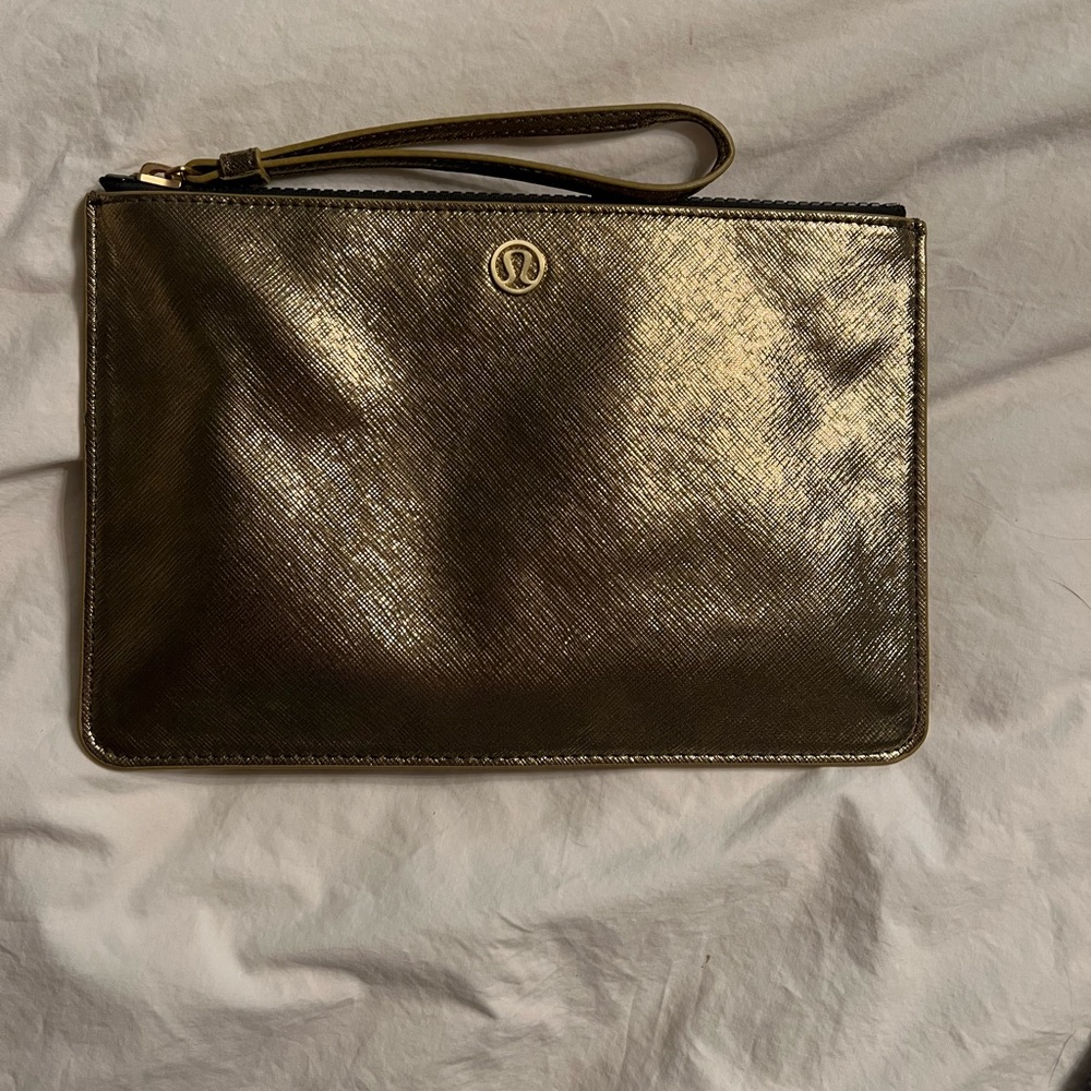 Lululemon gold wristlet clutch